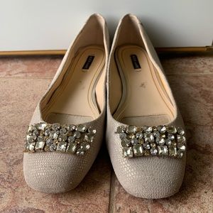 Alex Marie cream flats with jewels, size 7